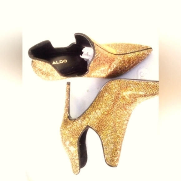 NEW! ALDO Amilmathien Gold Glitter Heels/Stilettos Shoes Size 6.5 - Picture 4 of 8